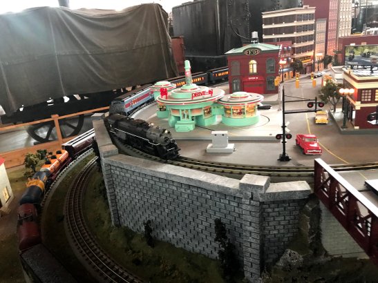 Image of the Polar Express model train at the Baltimore Ohio Railroad Museum Holiday Show 2019 in Baltimore, Maryland.